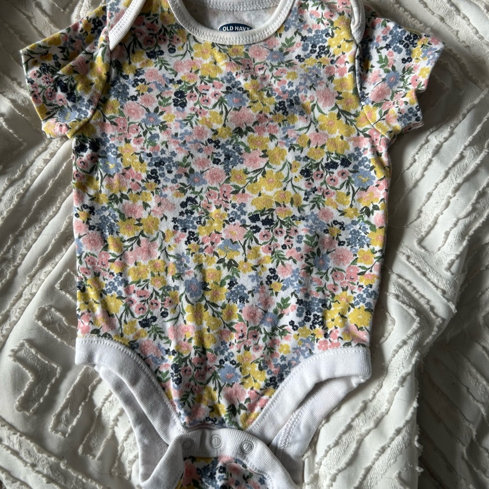 Old Navy Kids Floral Bodysuit - Pink, Yellow, Blue